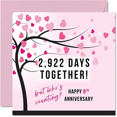 Abbildung von Stuff4 Lustige Bronze Jubiläumskarte für Ehefrau oder Ehemann 2922 Days Together I Love You, Glückwunschkarte zum 8. Hochzeitstag Partner, 145 mm x