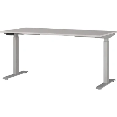 Abbildung von Germania Schreibtisch 7908 643, in Kaschmir/Silber, EL. höhenverstellb., 160 x 120 80 cm (BxHxT)
