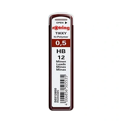Abbildung von rOtring Tikky Hochpolymer Nachfüllminen, 0,5 mm, HB (312650)