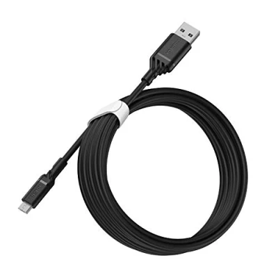 Abbildung von OtterBox verstärktes USB A auf Micro Kabel, Ladekabel für Smartphone und Tablet, Ultra Robust getestet Biegsamkeit Flexibilität, 3M, Schwarz