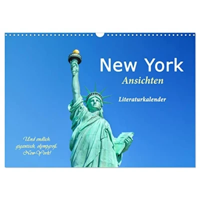Abbildung von New York Ansichten Literaturkalender (Wandkalender 2025 DIN A3 quer), CALVENDO Monatskalender