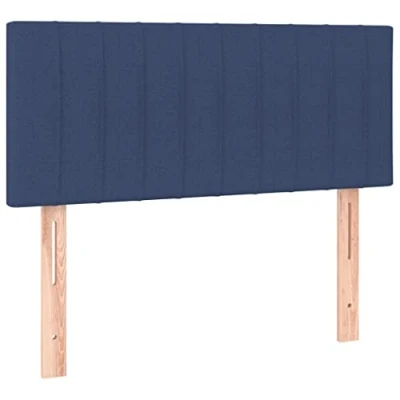 Abbildung von vidaXL Kopfteil, Bettkopfteil mit Holzbeinen, Höhenverstellbar Polsterkopfteil für Bett, Betthaupt Bettzubehör Schlafzimmer, Blau 90x5x78/88cm Stoff