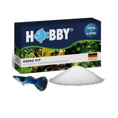 Abbildung von HOBBY Aquaristik Osmo Fit I 400g Aufhärtungs und Remineralisierungssalz für Aquarien Spezialsalz zur Wasseraufbereitung geeignet Osmose VE Wasser empfindliche Fische Garnelen
