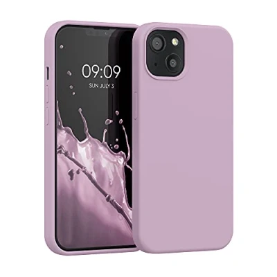 Abbildung von kwmobile Hülle kompatibel mit Apple iPhone 13 Silikon Handy Case Handyhülle weiche Oberfläche kabelloses Laden Mauve