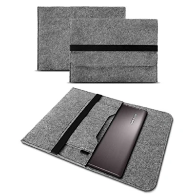 Abbildung von UC Express Sleeve Hülle kompatibel für Lenovo ThinkPad L13 / Yoga Tasche Filz Notebook Cover Case 13 Zoll Grau, Farbe:Grau