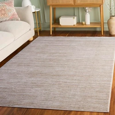 Abbildung von SAFAVIEH Modern Teppich für Wohnzimmer, Esszimmer, Schlafzimmer Vision Collection, Kurzer Flor, Creme, 91 X 152 cm