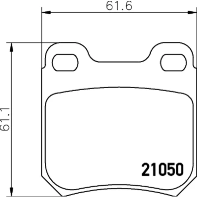 Abbildung von HELLA 8DB 355 007 381 Bremsbelagsatz nicht für Verschleißwarnanzeiger vorbereitet OPEL: Omega B Caravan, Limousine, Vectra Limousine