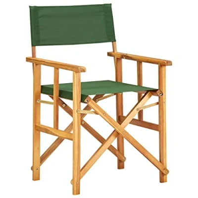 Abbildung von vidaXL Akazienholz Massiv Regiestuhl Grün Gartenstuhl Holzstuhl Klappstuhl Campingstuhl Gartenmöbel Stuhl Faltstuhl Sessel 55x56x88cm