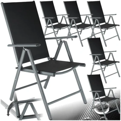 Abbildung von tectake Gartenstuhl Marilena (6er Set, 6 St), Verstellbare Rückenlehne