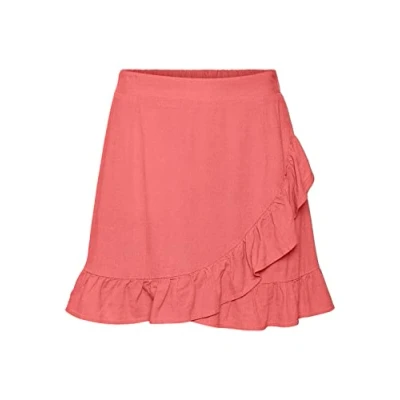 Abbildung von Vero Moda Women&#039;s VMMYMILO HW MINI SKIRT WVN GA Rock, Georgia Peach, S