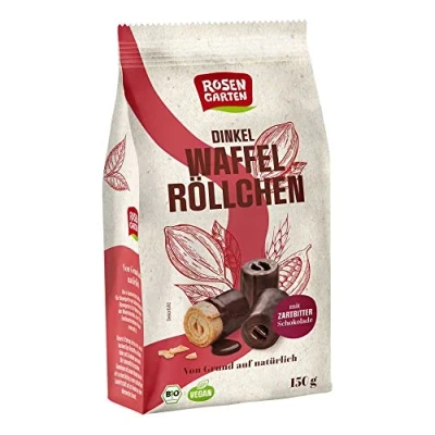 Abbildung von Rosengarten Dinkel Waffelröllchen, Zartbitter, 150g (6)