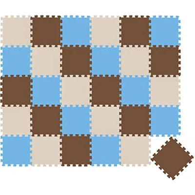 Abbildung von LittleTom Puzzlematte 27 Teile Baby Kinder ab Null 30x30cm, grau beige schwarz