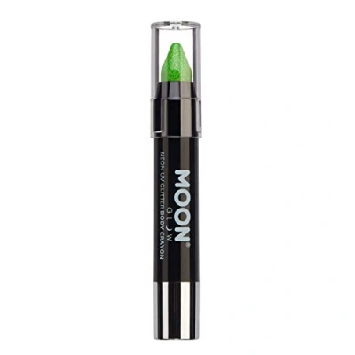 Abbildung von Moon Glow, Neon UV Glitzer Gesichtsmalstift/Körperkreiden Make up für Gesicht und Körper, leuchtet hell unter Beleuchtung (Grün, 1 Stück)