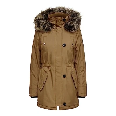 Abbildung von ONLY Damen ONLIRIS Winter Parka CC 2023 OTW Mantel, Toasted Coconut/Detail:Brown FUR, S