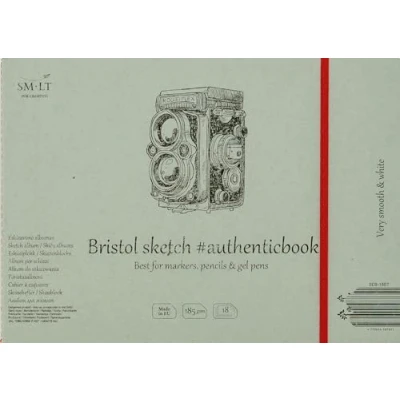 Abbildung von SMLT 5EB 18ST Authentic line 245x176 mm genähtes Skizzenblock authenticbook, 185 gsm besonders weiß und glatt Bristolpapier, 18 Blatt