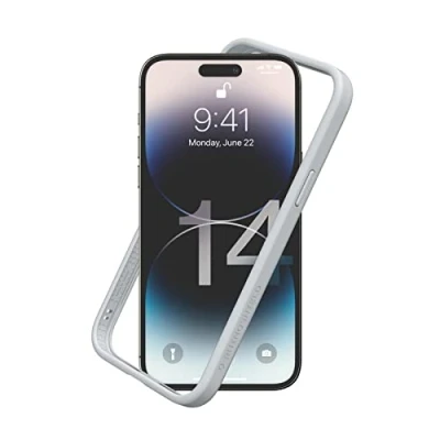 Abbildung von RhinoShield Bumper Case kompatibel mit [iPhone 14 Pro Max] CrashGuard NX Stoßdämpfende Schutzhülle im schlanken Design 3.5 Meter Fallschutz Platin Grau