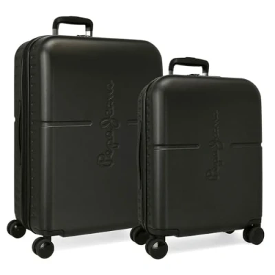 Abbildung von Pepe Jeans Highlight Koffer Set, schwarz, 55/70 cm, starr, ABS Verschluss, integriert, 116 l, 7,54 kg, 4 Räder, Handgepäck