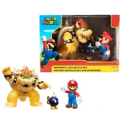 Abbildung von Super Mario Actionfigur Nintendo Wave 1 vs. Bowser Diorama Set, 15 cm, (3 tlg)