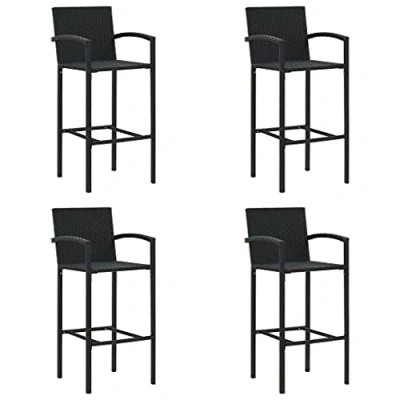 Abbildung von vidaXL 4X Barhocker Barstuhl Tresenhocker Thekenhocker Tresenstuhl Thekenstuhl Küchenhocker Bistrohocker Bar Stuhl Hocker Schwarz Poly Rattan