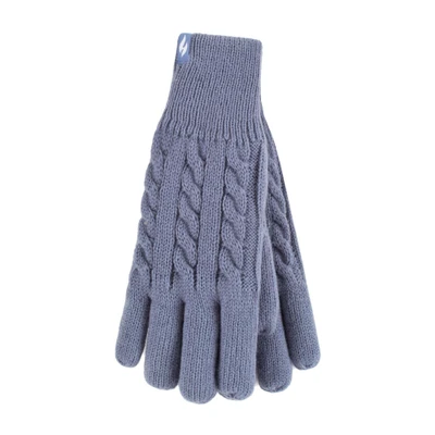 Abbildung von HEAT HOLDERS Damen Extra Warm Winter Handschuhe Strick mit Innen Flauschig Fleece Gefüttert (M L, Dusky Blau)
