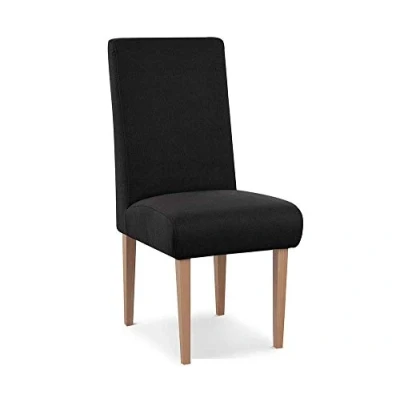 Abbildung von CAVADORE Esszimmerstuhl Kira / Polsterstuhl für Küche, Esszimmer oder Wohnküche Passend zur Küchengarnitur Leichte Fleckenentfernung dank Soft Clean 48 x 103 62 Flachgewebe: Schwarz