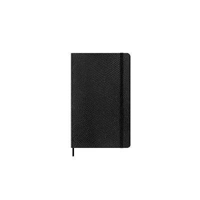 Abbildung von Moleskine Precious &amp; Ethical Notizbuch, mit einer Geschenkbox, veganen Einband Python Effekt, Klettverschluss, Großformat 13 x 21 cm, Farbe Schwarz