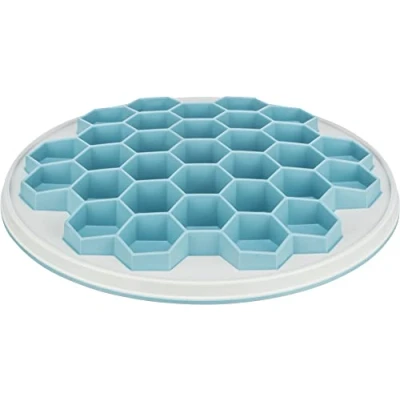 Abbildung von Trixie Hive Slow Feeding Teller, Kunststoff/TRP/TPE, ø 30 cm, grau/blau