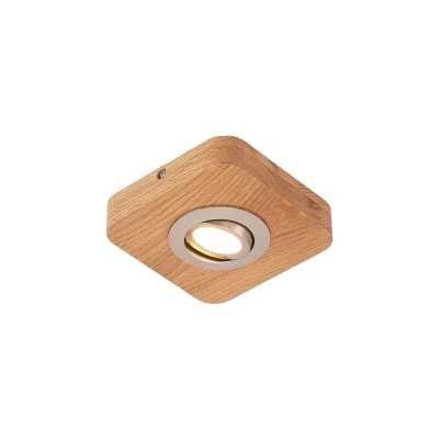 Abbildung von Lindby Deckenleuchten Mikari, LED Leuchtmittel fest verbaut, warmweiß, Modern, Eichenholz, ABS, Polycarbonat, holz hell, nickel satin, 1