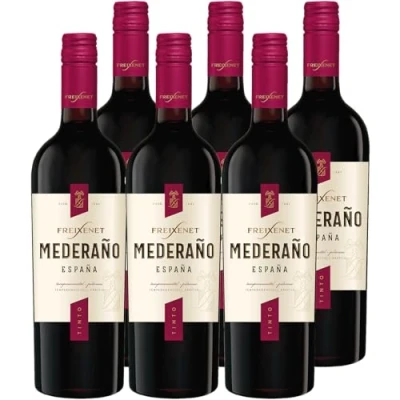 Abbildung von Freixenet Mederaño Tinto Spanischer Rotwein (6 x 0,75 l) Spanish Red Wine, Wein, halbtrocken mit Aromen von Kirsche und Heidelbeere, zu kräftigen Speisen würzigem Gemüse