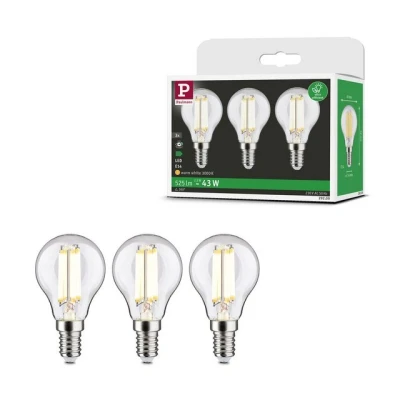 Abbildung von Paulmann LED Leuchtmittel Eco Line Filament 230V Tropfen E14 3er Pack 525lm 2,5W 3000K Klar, E14, 3 St., Warmweiß