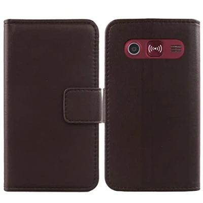 Abbildung von generic Flip Braun Echt Leder Tasche Hülle Für Doro Primo 366 2.3 inch Lederhülle Handyhülle Schutz Klapp Handytasche Handy Etui Brieftasche Cover Case Abdeckung