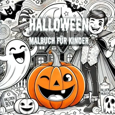Abbildung von Halloween Malbuch für Kinder: Süßes gruseliges Kinder ab 4 Jahren mit 50 tollen Motiven
