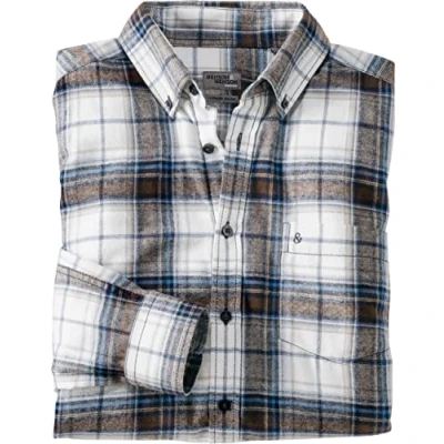 Abbildung von HENSON&amp;HENSON Herren Flanellhemd, bequemes Männerhemd aus wärmendem Flanell, Premium Hemd Reiner Baumwolle, modische &amp; komfortable Oberbekleidung, Gr. 43 48