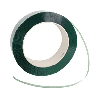 Abbildung von PET Polyester Umreifungsband Breite: 12,5mm Dicke: 0,60mm Länge: 2500mtr Kerndurchmesser: 406mm Zugfestigkeit: 280KG Pro 1 Rolle 031.0300 Hergestellt aus 100% recycelten Rohstoffen