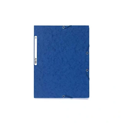 Abbildung von Exacompta 55502E Premium Einschlagmappe. Aus Colorspan Karton DIN A4 mit 2 Gummizügen und 3 Klappen blau Sammelmappe Dokumentenmappe ideal für Büro Schule