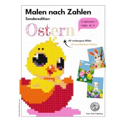 Abbildung von Malen nach Zahlen Sonderedition Ostern: Ein zauberhaftes Malbuch für Erwachsene und Kinder ab 8 Jahren. Geeignet Filz Buntstifte. kreatives Geschenk Hobbykünstler