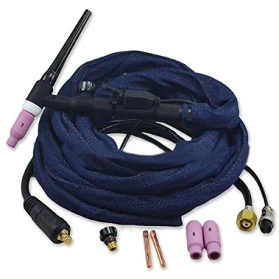 Abbildung von RIVERWELD WP17 SR17 17FV 12 Fuß 150 Ampere luftgekühlter WIG Schweißbrenner, komplett, 3,8 Meter