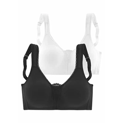 Abbildung von Lascana 2 PACK Bügel BH Schwarz weiß, Damen, Größe: 80E, weiß