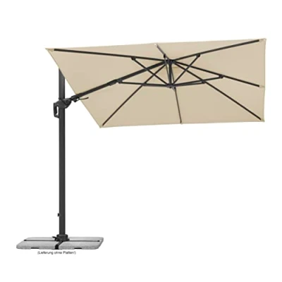 Abbildung von Schneider Sonnenschirm Rhodos Twist, natur, 350x260 cm, eckig, 732 02, pulverbeschichtetes Alu/Stahl Gestell, Bespannung 100% Polyester
