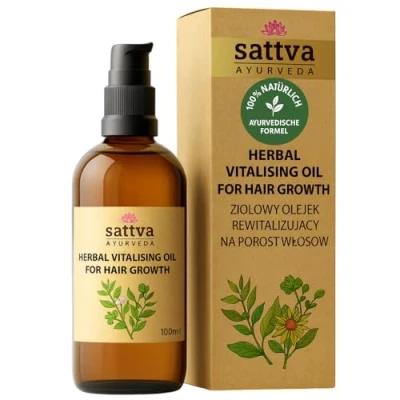 Abbildung von Sattva Vitalisierendes Haarwachstumsöl Natürliche Mischung von Ölen und Extrakten, Stärkt Haarfollikel, Feuchtigkeitsspendend Haarstruktur Aufbauend, Verhindert Haarausfall Ergrauen 100ml