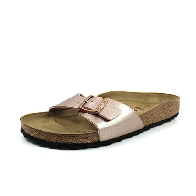 Abbildung von Birkenstock Madrid Narrow Pantolette flach, Damen, Größe: 42, Metallic copper Schuhe