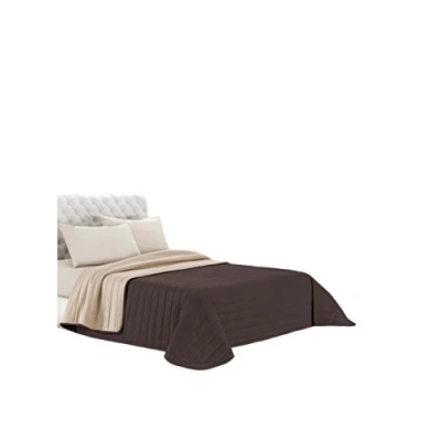 Abbildung von Italian Bed Linen Elegant Sommer Steppdecke braun/creme, 100% Mikrofaser, 260x270cm