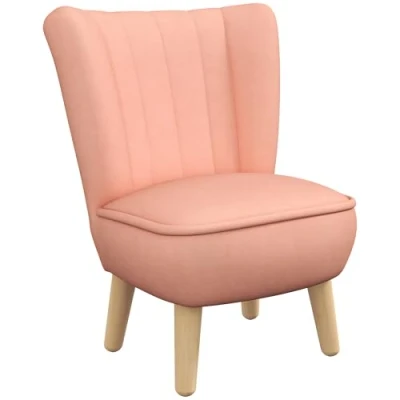 Abbildung von AIYAPLAY Kindersessel, Kindersofa mit Samtoptik, Holzbeine, Kinderstuhl für Kinderzimmer, Spielzimmer, Rosa