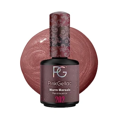 Abbildung von Pink Gellac UV Gel Nagellack 202 Warm Marsala 15 ml Shellac Braun Einfache Anwendung Lack Nagel für 14 Tage schöne Nägel Made in Holland