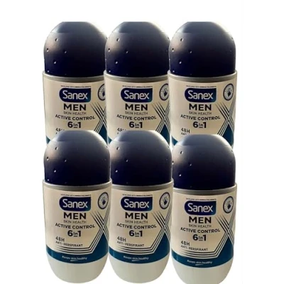Abbildung von Sanex Men Active Control Deodorant für Herren, Roll on, 6er Pack (6 x 50 ml)