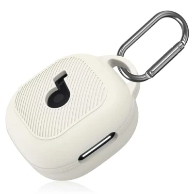 Abbildung von MOWYEOK Silikon Hülle kompatibel mit Anker Soundcore P40i, Tragbare Kratz und stoßfeste Silikonhülle, Front LED sichtbar, für P40i Gehäusezubehör, Karabiner Schwarz
