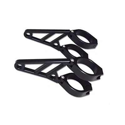 Abbildung von HIGHSIDER CNC Alu Lampenhalter Set kurz 87 x 10mm für 35 37mm schwarz