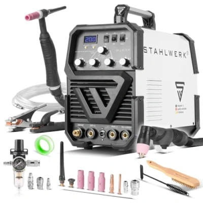 Abbildung von STAHLWERK Inverterschweißgerät AC/DC WIG 200 CUT ST mit Plasmaschneider und MMA, 10 A, Packung, Kombi Schweißgerät