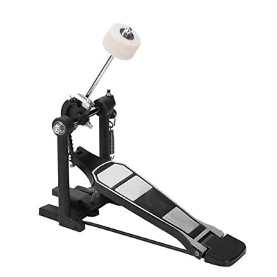 Abbildung von Bass Drum Kick, Black Drums Set Fußpedal Single Dual Pedal Fußkick Percussion Chain Drive Zubehör