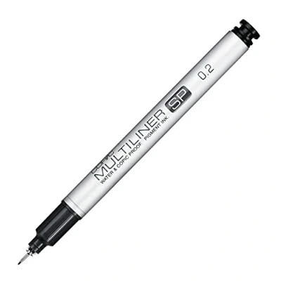 Abbildung von COPIC Multiliner SP 0,2 mm, Black, Aluminium Fineliner mit einer feinen Spitze und wasserbeständiger Pigmenttinte